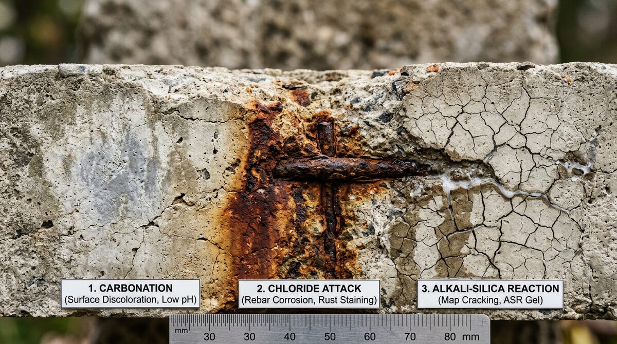 Three Ways Concrete Quietly Destroys Itself and How to Tell Which One You're Dealing With