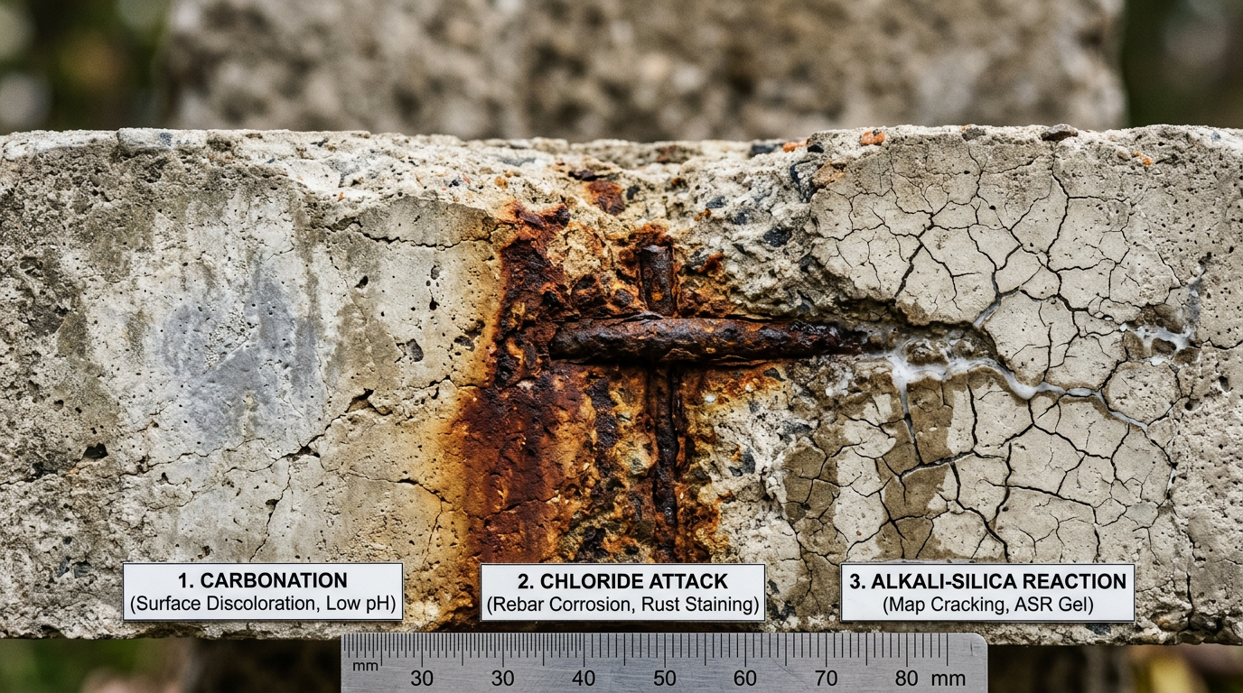 Three Ways Concrete Quietly Destroys Itself and How to Tell Which One You're Dealing With