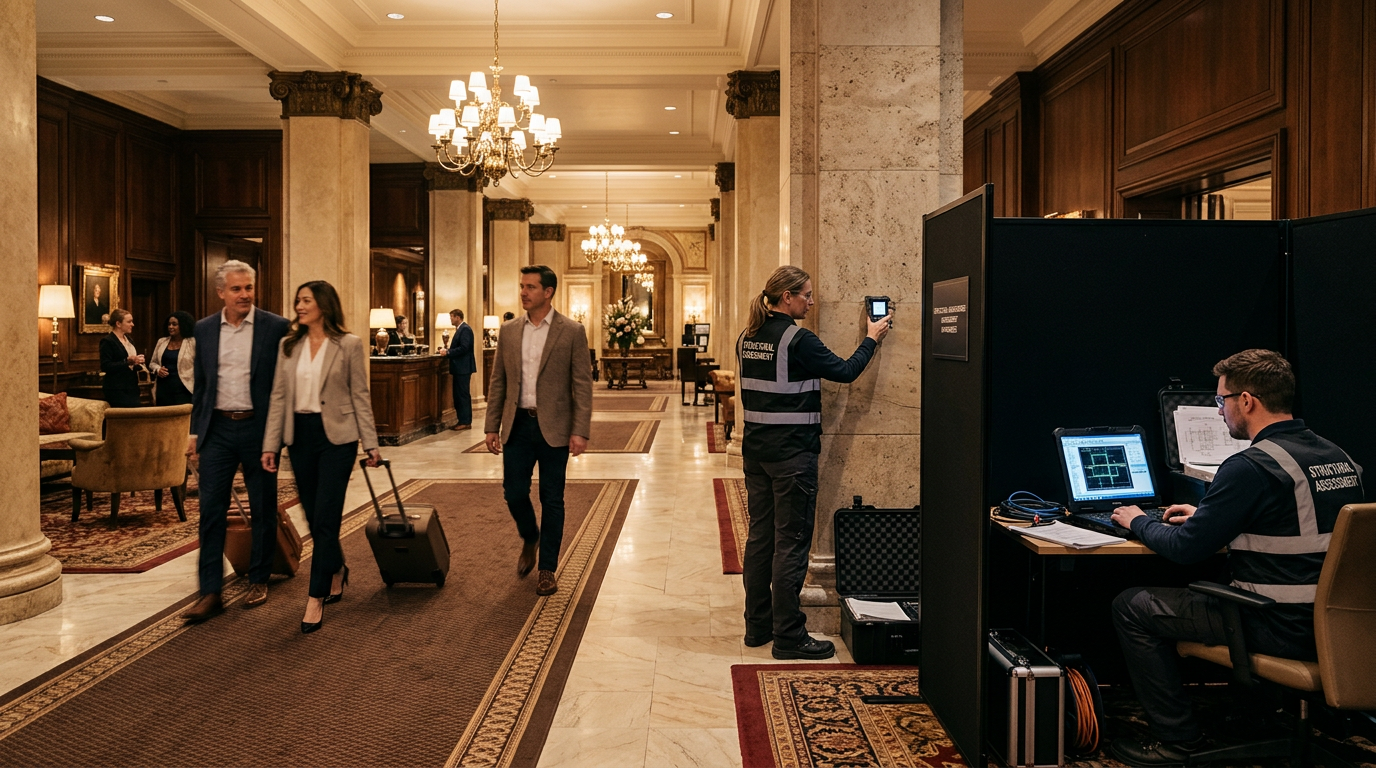 Keep the Lights On: Structural Investigation in a Working Hotel