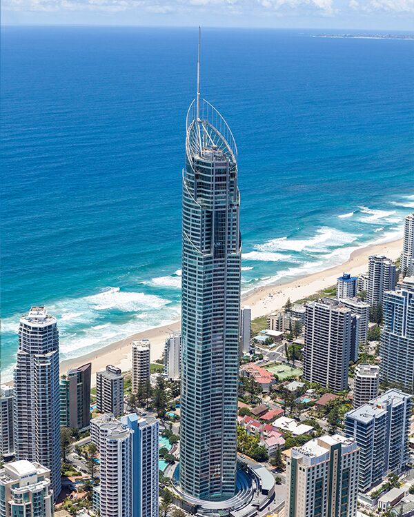 Q1 Tower aerial - TRSC Cyclone Albert structural response, Gold Coast